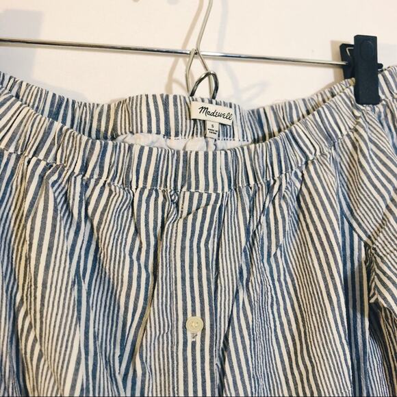 MADEWELL Blue & White Striped Off-Shoulder Shirt Dress Sz. S - Picture 6 of 7